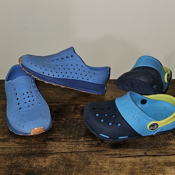 Crocs Native Shoes Boy Toddler Kid Lot Size 10c Water Fun Easy Care Preschool - Picture 1 of 9